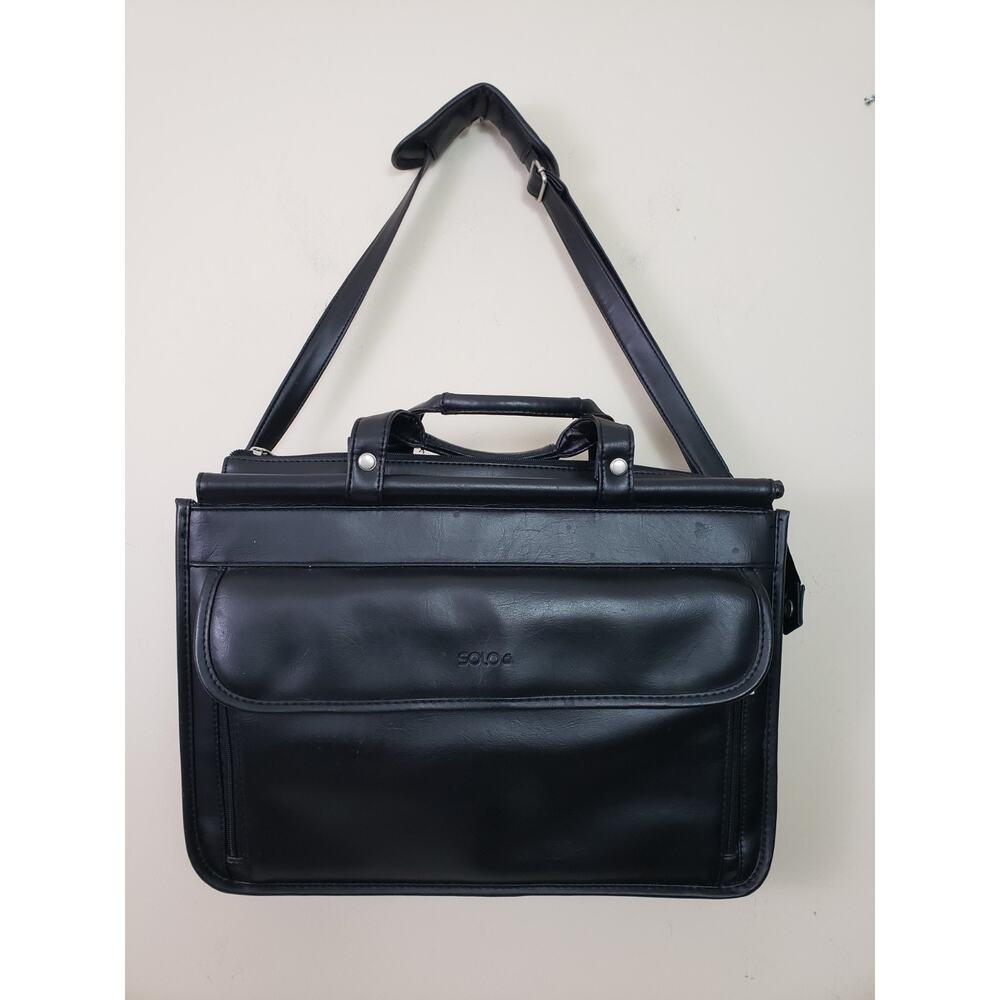 Solo Genuine Leather Messenger Shoulder Briefcase Men's Laptop Travel